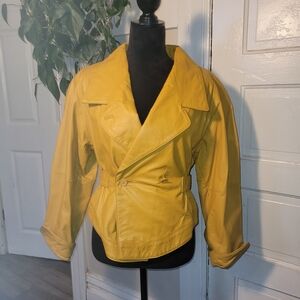 Vtg Glll Leather Blazer/Moto Style Jacket Made In Korea M
